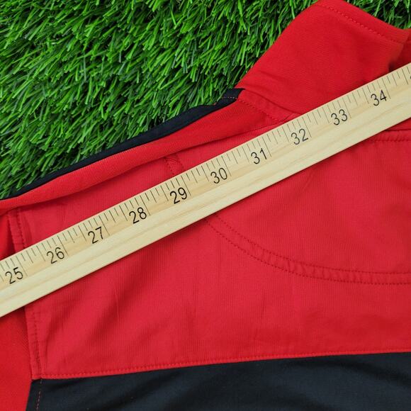 ADIDAS Trefoil Track Jacket Large 22x27 Red Black Trim - Picture 4 of 16